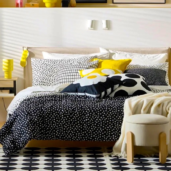 Polka Dot Black and White Duvet Set - Picture 1 of 5
